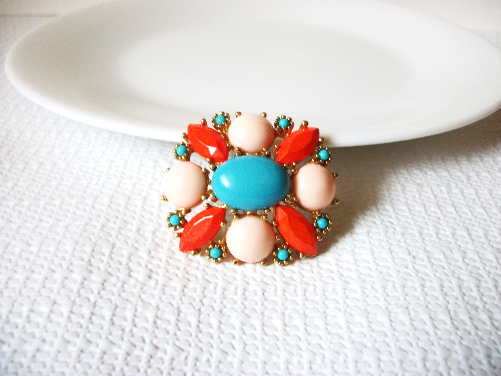 Retro Colorful Art Deco Brooch 40720