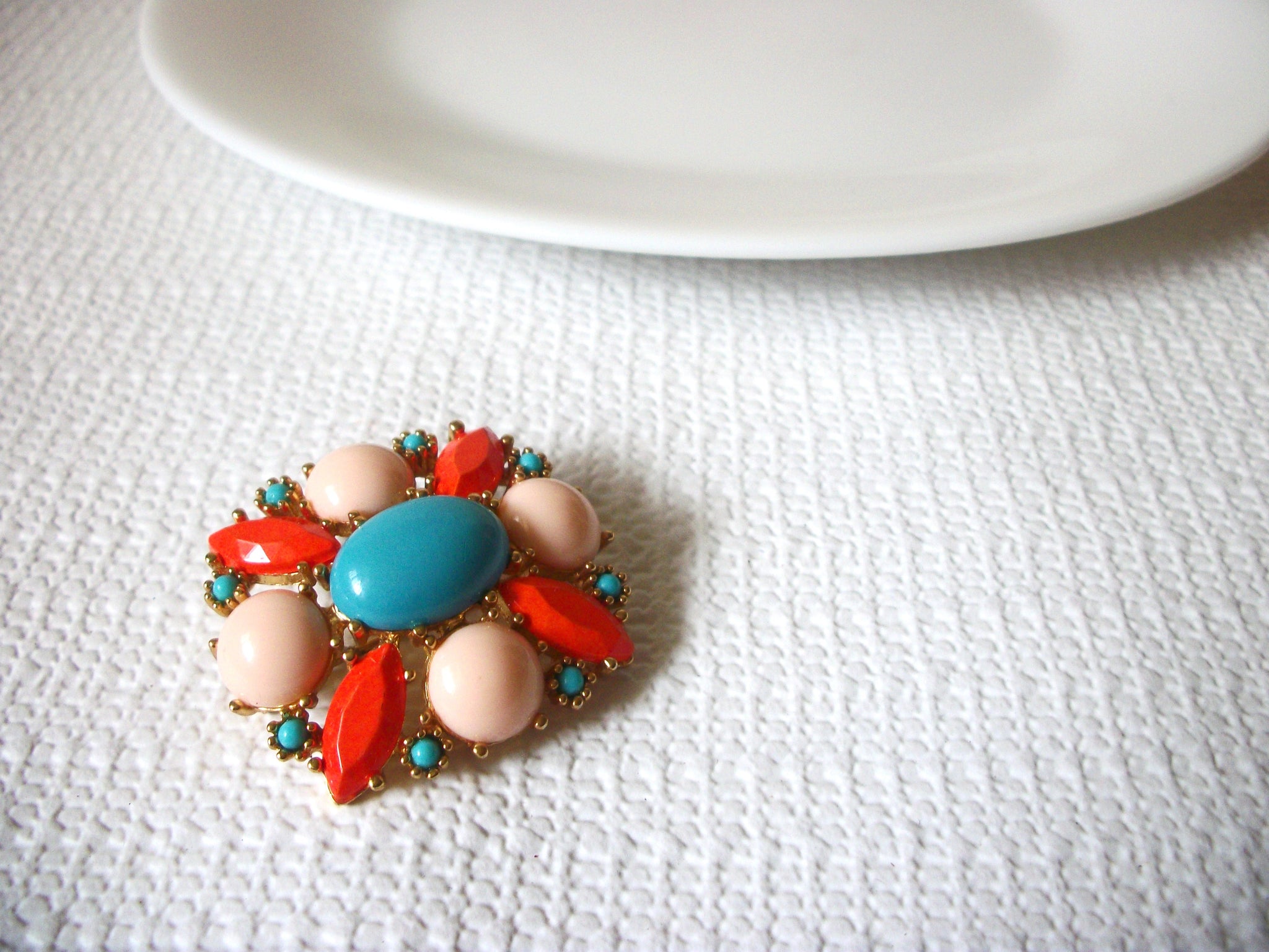 Retro Colorful Art Deco Brooch 40720