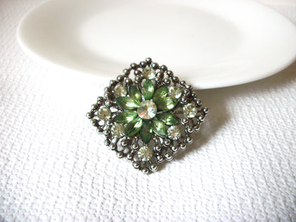 Vintage Victorian Rhinestones Floral Brooch 40720