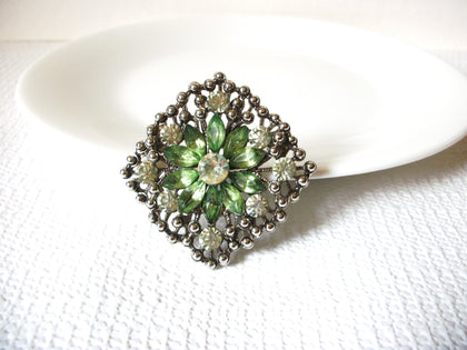 Vintage Victorian Rhinestones Floral Brooch 40720