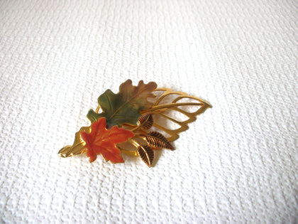 Vintage Enameled Maple Leaf Brooch 40720