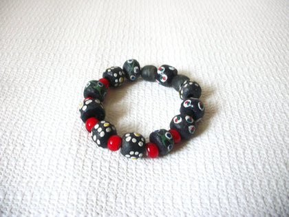 Vintage Primitive Painting Peruvian Clay Bracelet 40720