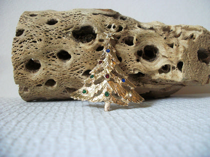Vintage Rhinestones Christmas Tree Brooch 40720
