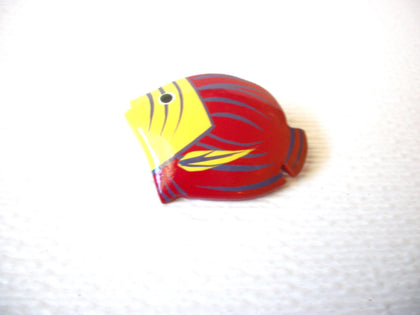 Hand Made Painted Tropical Fish Wood Brooch Pin 120920