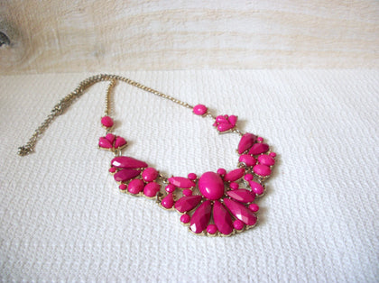 Retro Hot Pink Statement Necklace 60420