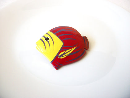 Hand Made Painted Tropical Fish Wood Brooch Pin 120920