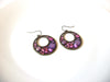 Bronze Purple Pink Dangle Earrings 1980 Hand Made 121020