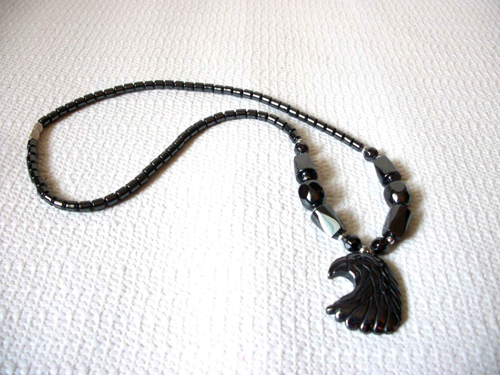 Hematite Eagle Necklace 40820