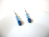 Czech Glass Blue Lucite Dangle Earrings 121020