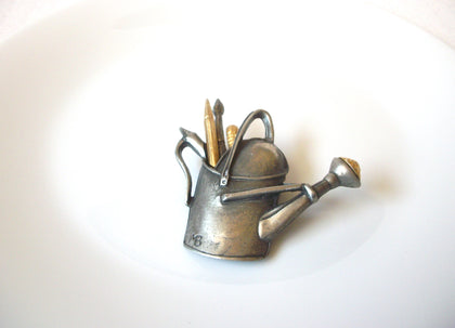 Vintage 1999 M Bastin Watering Can Pewter Brooch Pin 121020