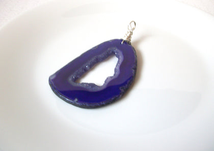Vintage Purple Agate Stone Pendant 121520