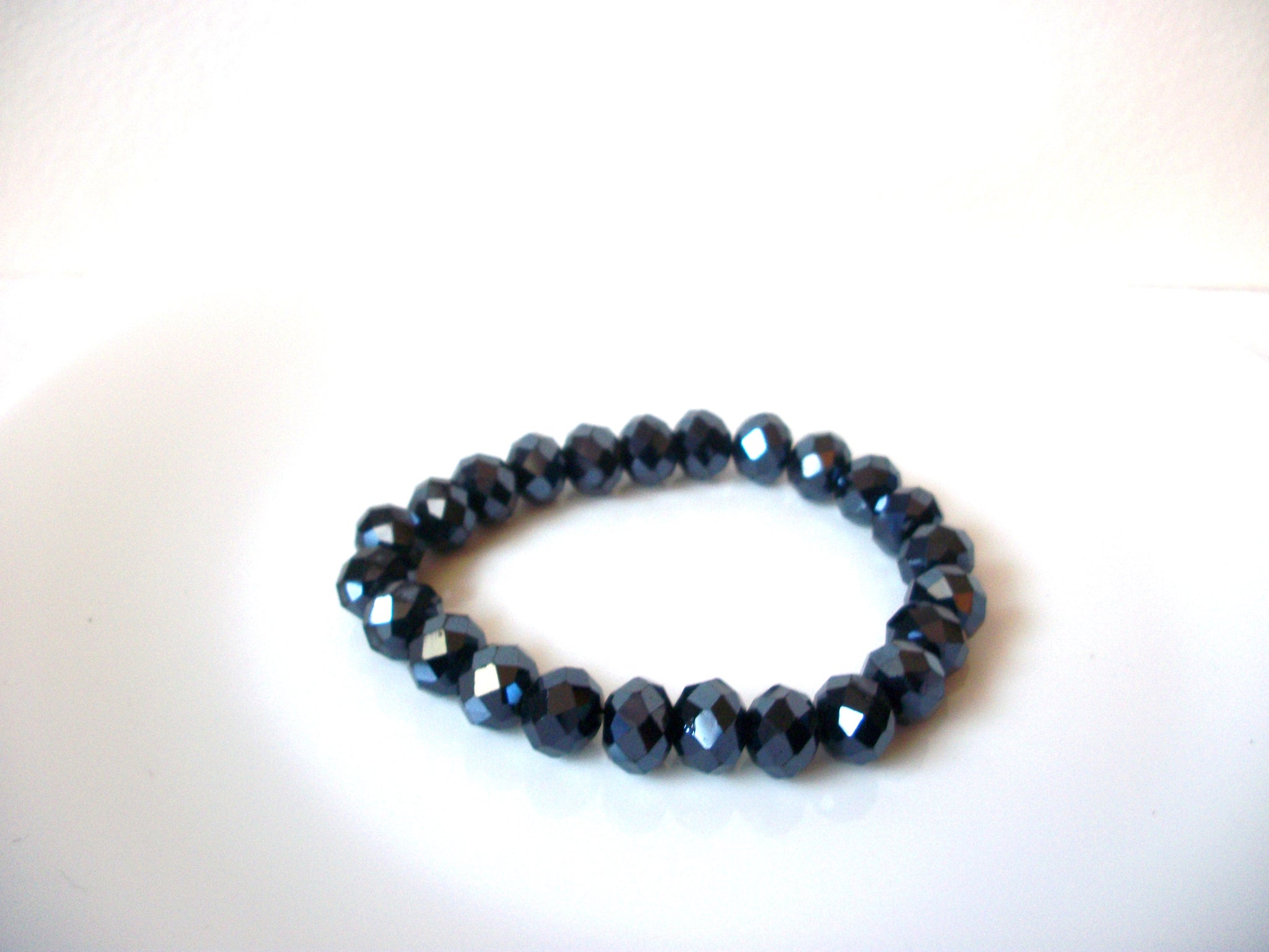 Midnight Blue Black Crystal Bracelet 121020