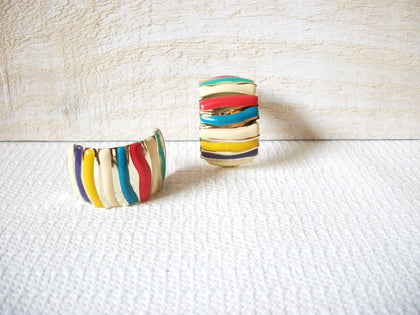 Retro Colorful Chunky Half Hoop Earrings 60520