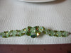 Stamped Czech Green Floral Bracelet 40820