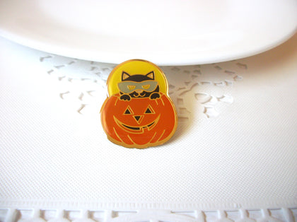 Vintage Enameled Pumpkin Brooch Pin 121520