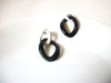 Retro Black White Link Earrings 40820