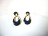 Retro Gold Dark Blue Doorknocker Earrings 40820