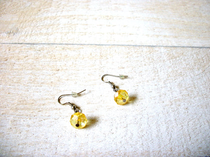 Retro Czech Yellow Glass Earrings 60520