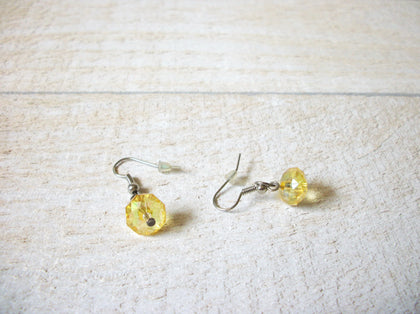 Retro Czech Yellow Glass Earrings 60520