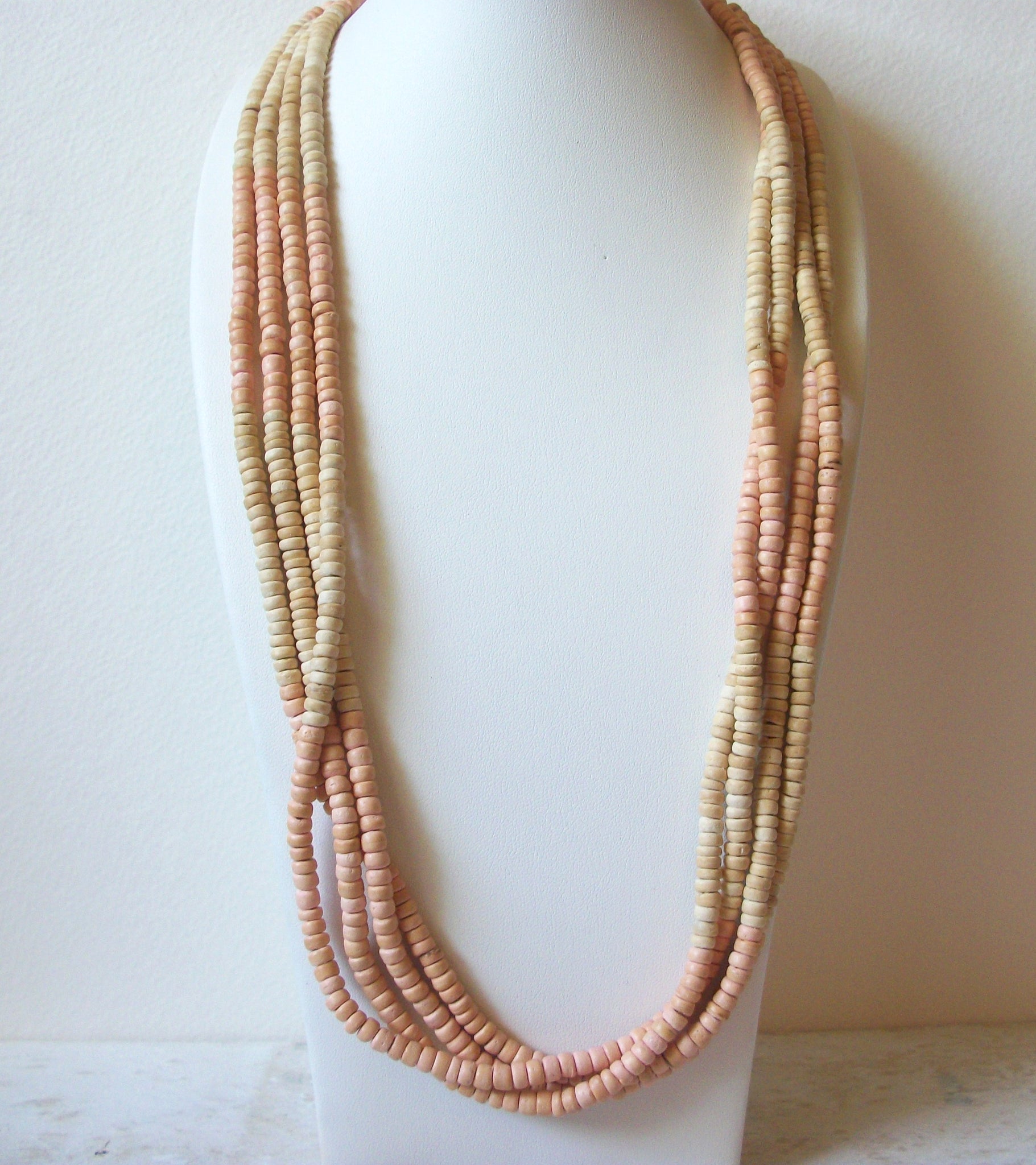 Bohemian 28 Inch Wooden Beads Necklace 60520