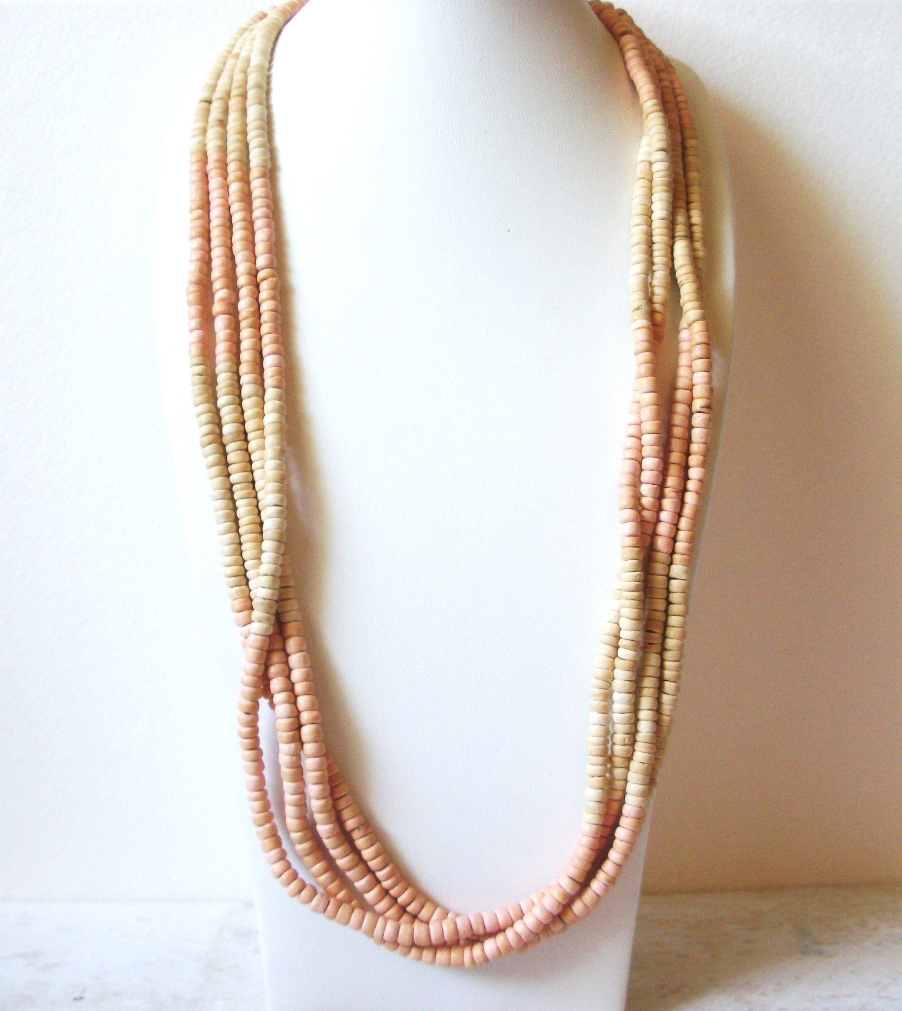 Bohemian 28 Inch Wooden Beads Necklace 60520