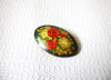 Vintage Russian Signed Lacquered Wood Brooch 40820