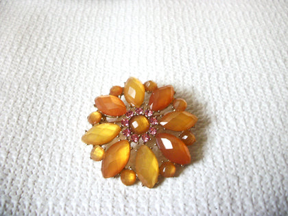 Vintage Glass Rhinestones Flower Brooch 40820
