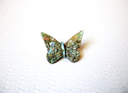 Vintage Paua Abalone Butterfly Brooch Pin 121520