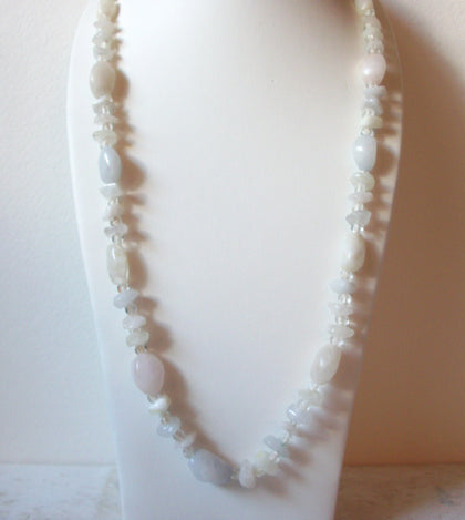 Rose Quartz White Quartz Necklace 60720