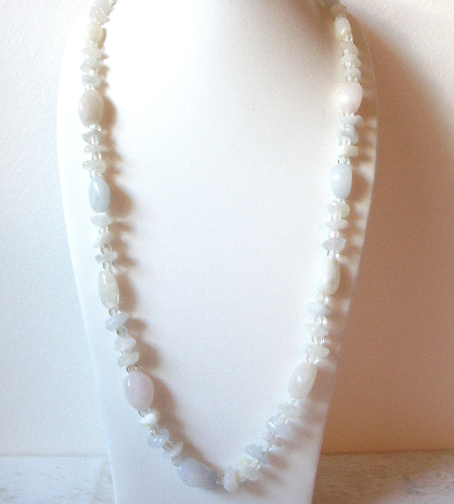 Rose Quartz White Quartz Necklace 60720