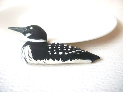 Hand Carved Large Duck Wood Brooch Pin 121120
