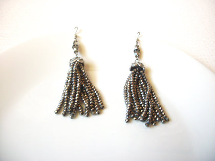 Hand Made Sparkling Silver Toned Tassel Earrings 121520