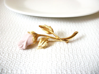 Vintage Pink Rose Brooch 40920