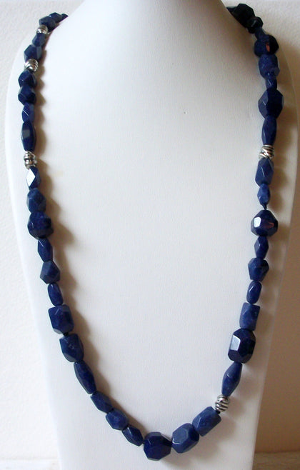 Retro Blue Glass Necklace 60720