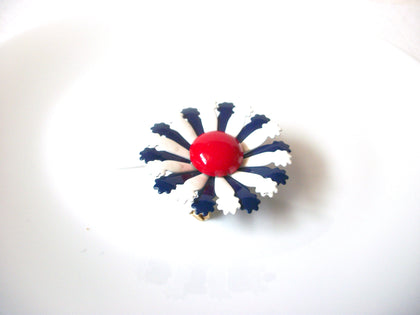 Retro Red White Blue Large Flower Brooch Pin 121120