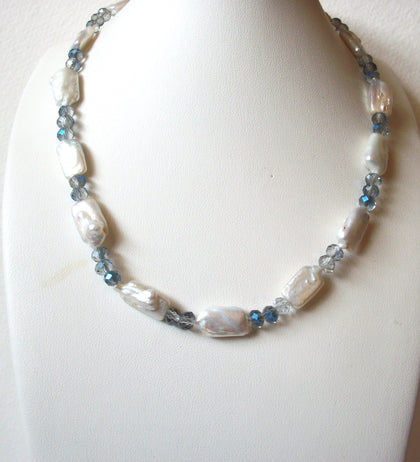 Mother Of Pearl Shell Czech Glass Necklace 121120