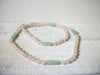 Vintage Rose Quartz Green Jade Necklace 60720