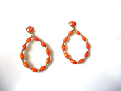 Retro Gold Orange Dangle Earrings 121120