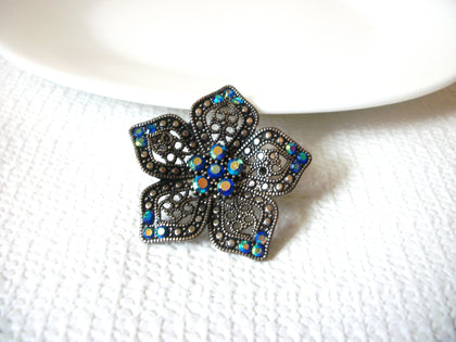 Vintage Rhinestones Floral Brooch 40920