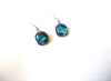 Blue Dichroic Glass Earrings 121520 H