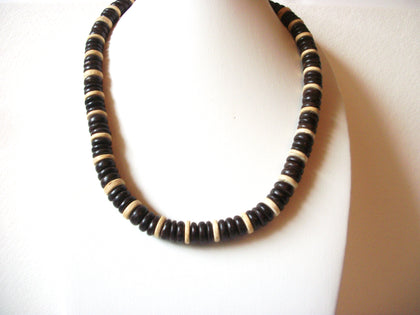 Bohemian Wood Puka Shell Necklace 60820