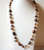 Vintage Amber Brown Glass Beads Necklace 60820