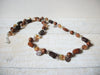Vintage Amber Brown Glass Beads Necklace 60820