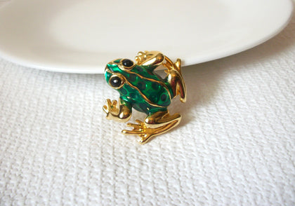 Vintage Enameled Sweet Frog Brooch 41020