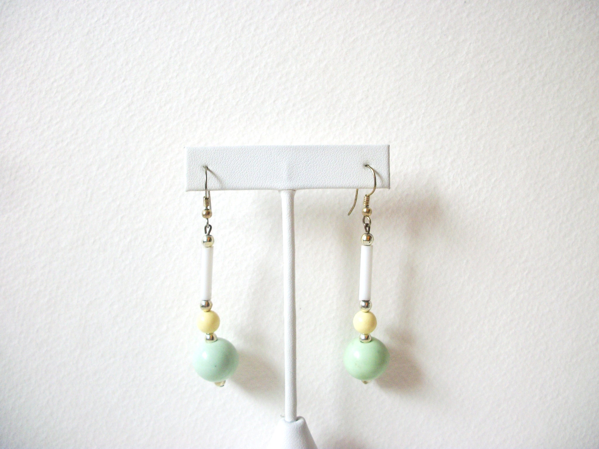 Retro Candy Yellow Mint Green Dangle Earrings 60820