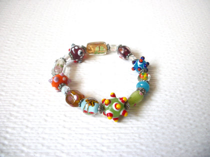 Hand Made Art Glass Lamp Work Bracelet 121220