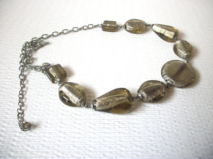Art Glass Foil Glass Chunky Necklace 121220