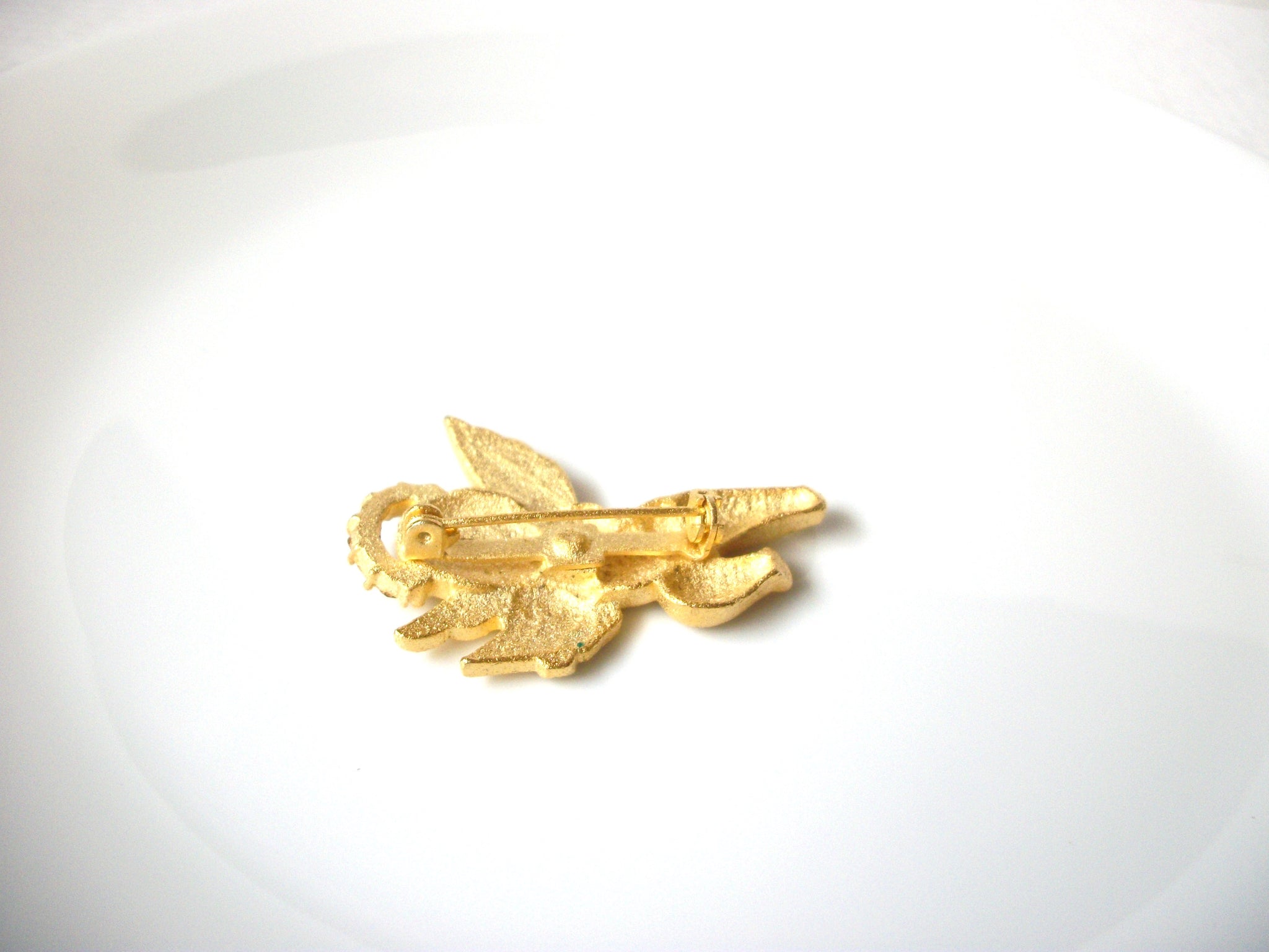 Vintage 1950s Gold Toned Angel Brooch Pin 121620