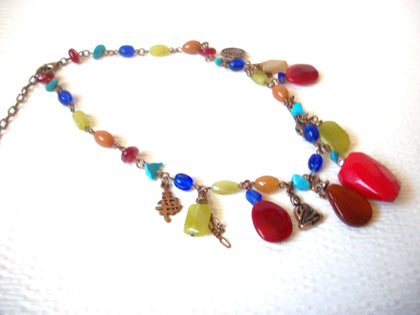 Colorful Copper Stone Glass Southwestern Hand Made Necklace 121320