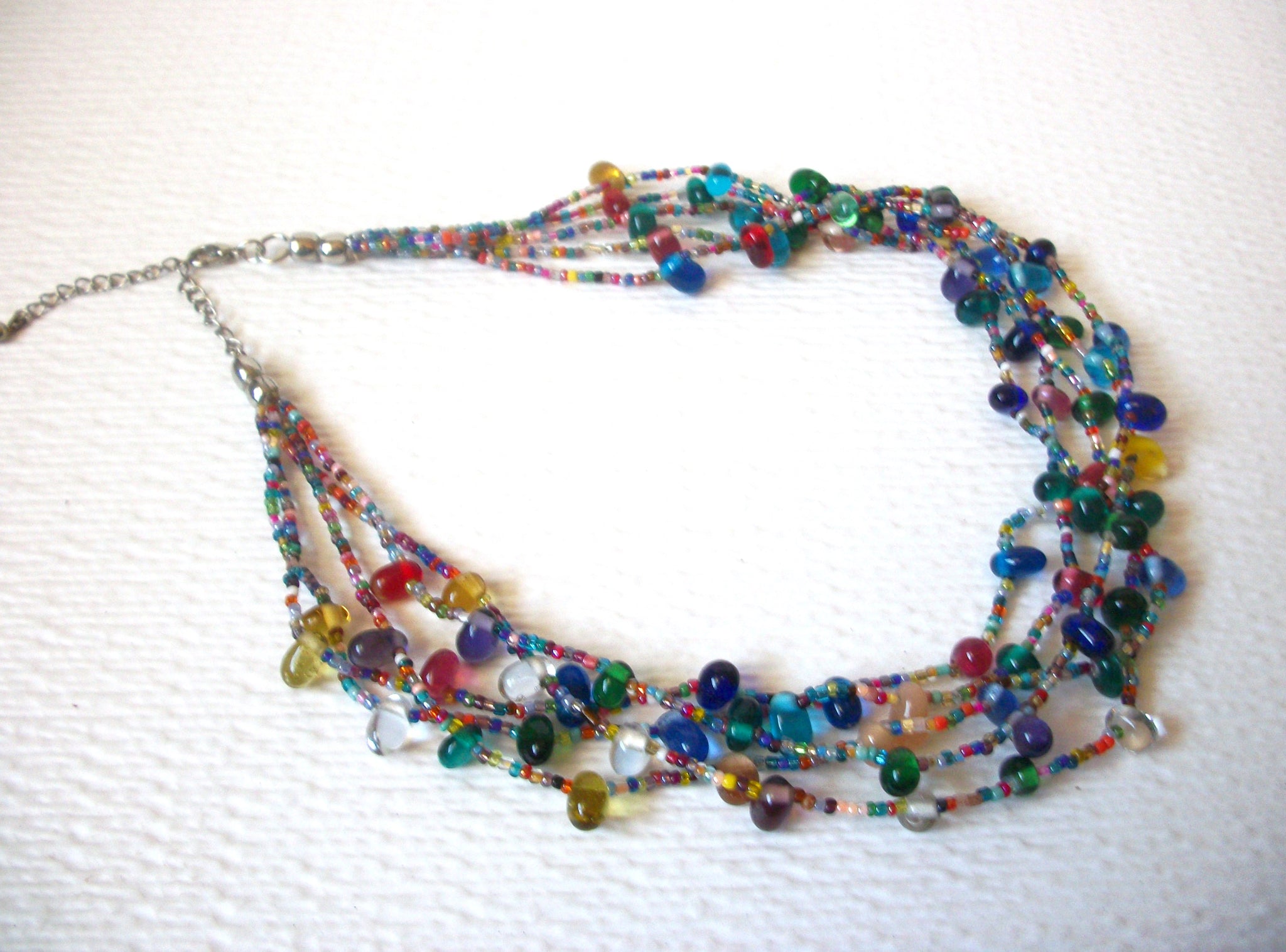 Colorful Southwestern Glass Hand Made Necklace 121320